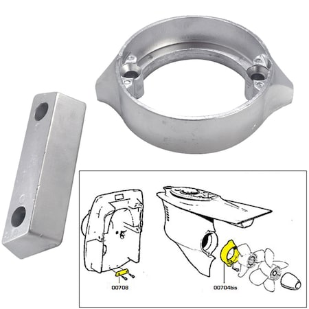 Tecnoseal Tecnoseal Anode Kit w/Hardware - Volvo Duo-Prop 290 - Zinc 20706